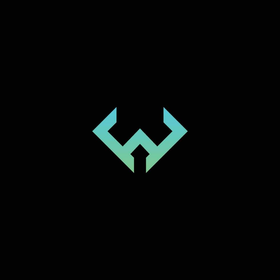 w letter with arrow logo design template vector, and fully editable vector