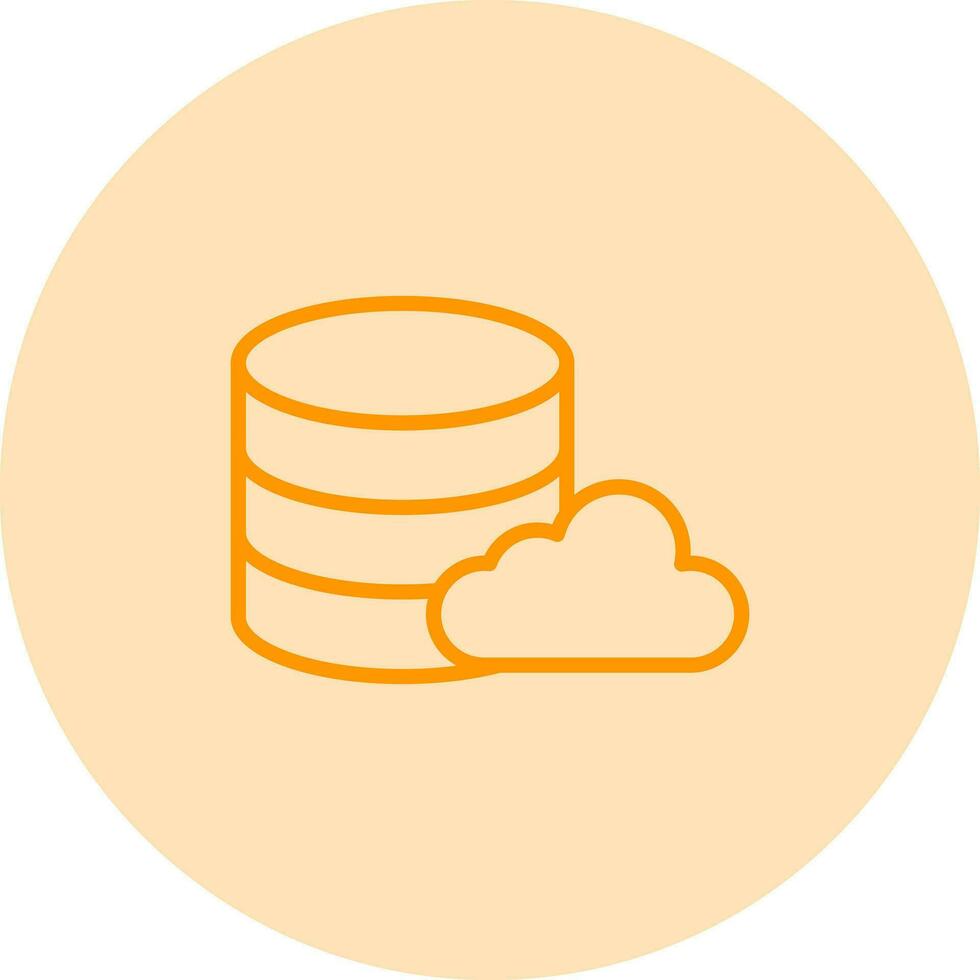 icono de vector de base de datos en la nube