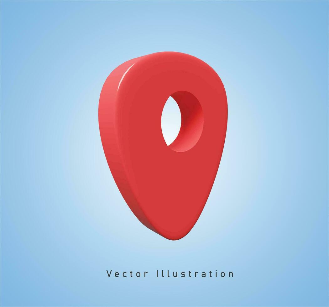 GPS point in 3d vector illustration