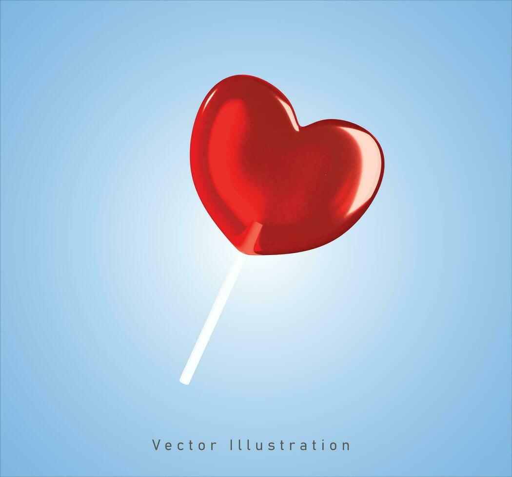 love candy in 3d vector illustration