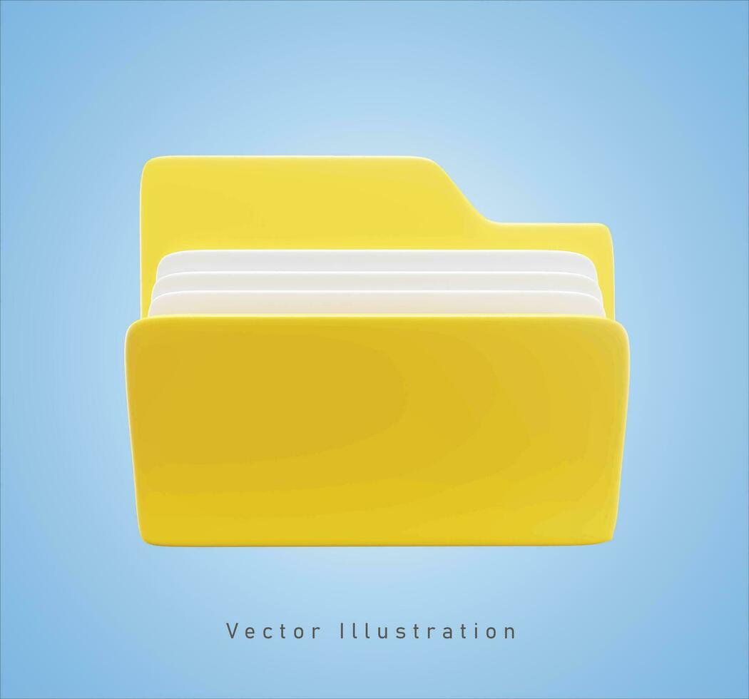 folder sign in 3d vector illustration