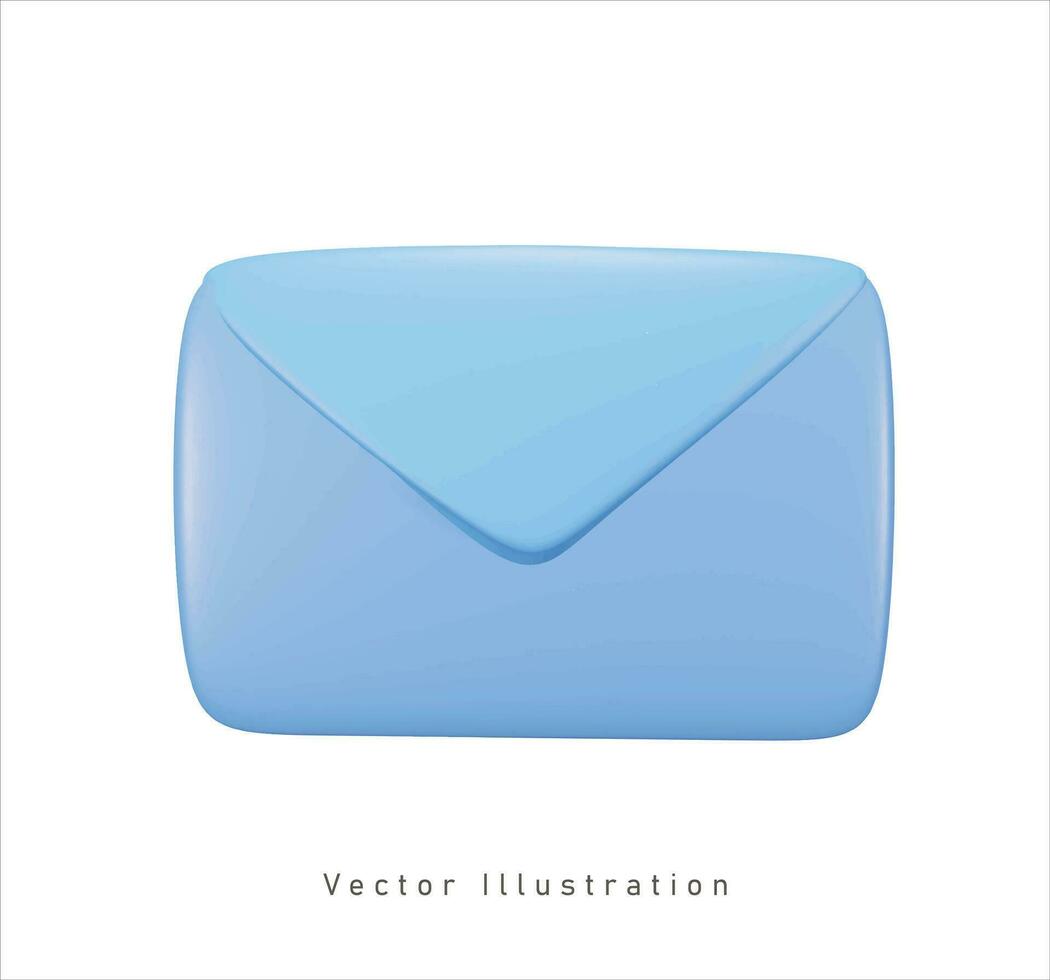 blue message in 3d vector illustration