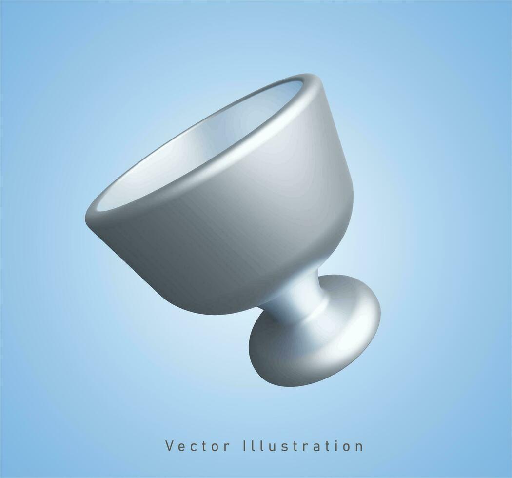 iron cup in 3d vector illustration