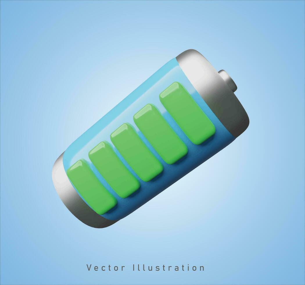 batería firmar en 3d vector ilustración
