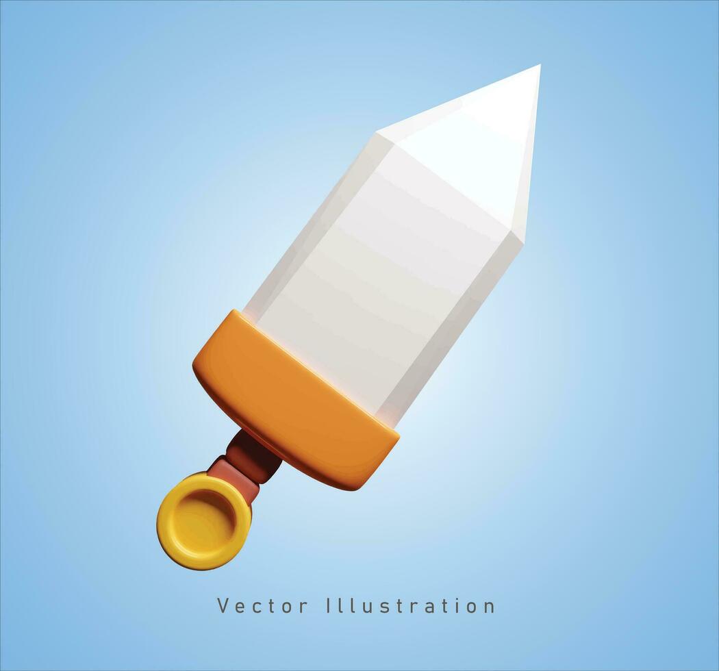 mini sword in 3d vector illustration