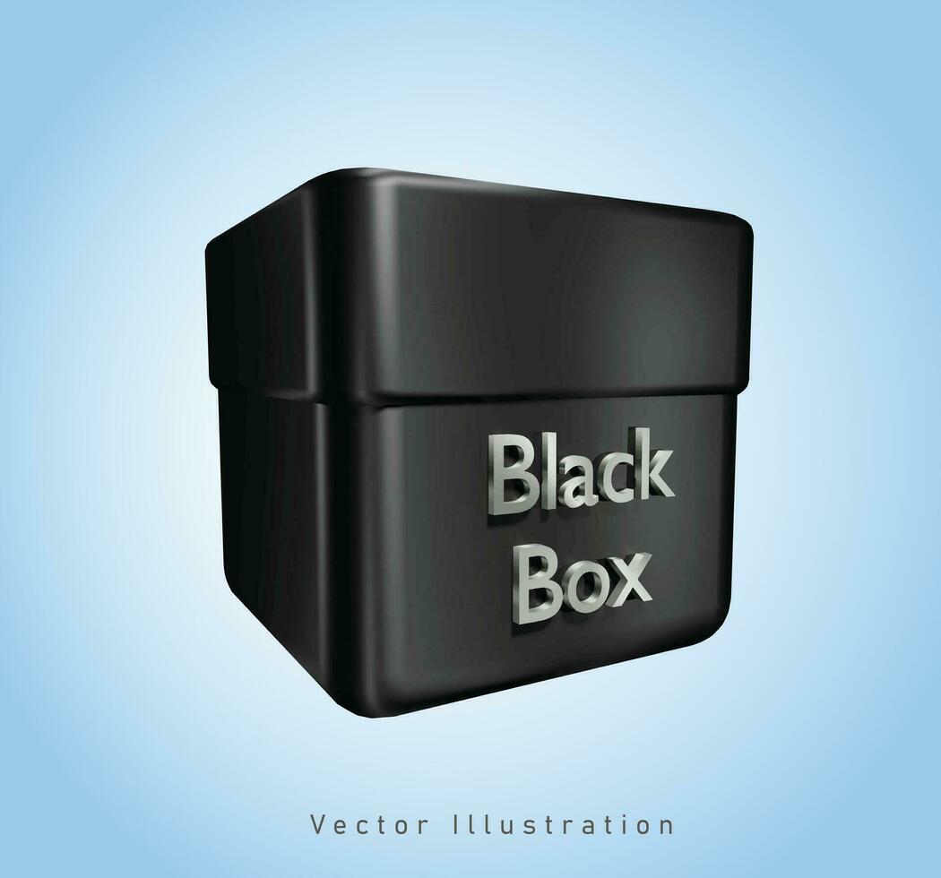 negro caja en 3d vector ilustración