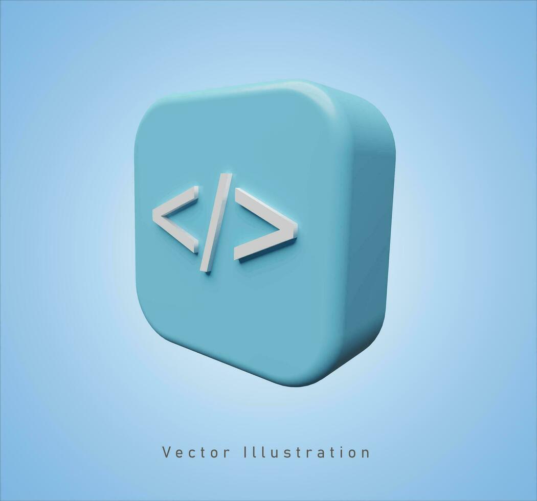 coding sign in 3d vector illustration