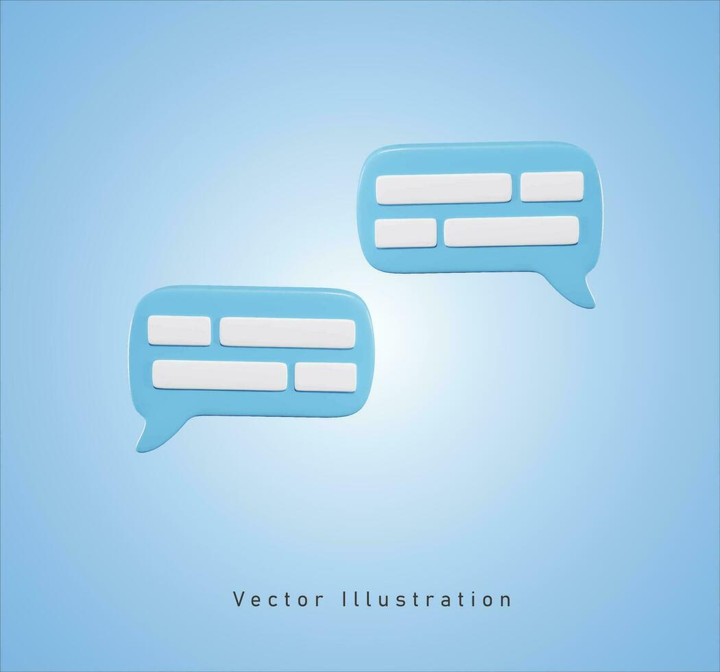 chat bubbles in 3d vector illustration