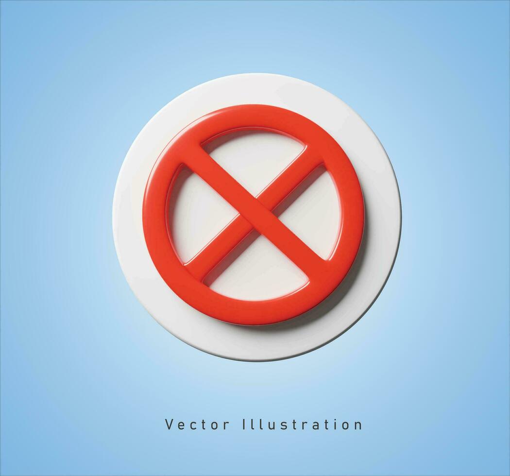 prohibited sign in 3d vector illustration