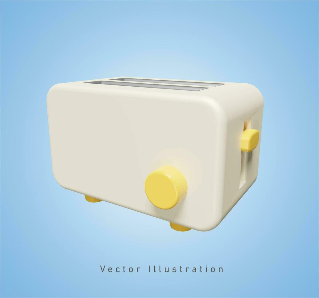 un pan tostadora máquina en 3d vector ilustración