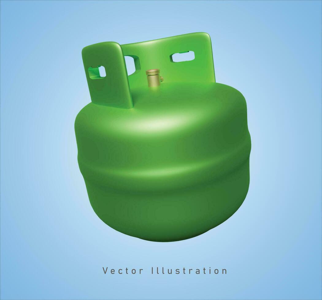 green gas tube in 3d vector illustration