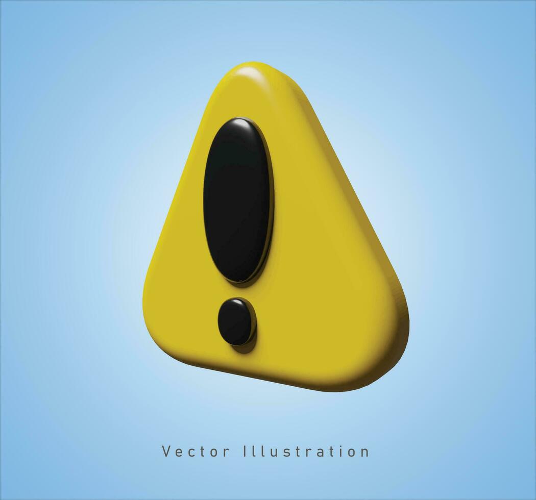 triángulo exclamación marca en 3d vector ilustración