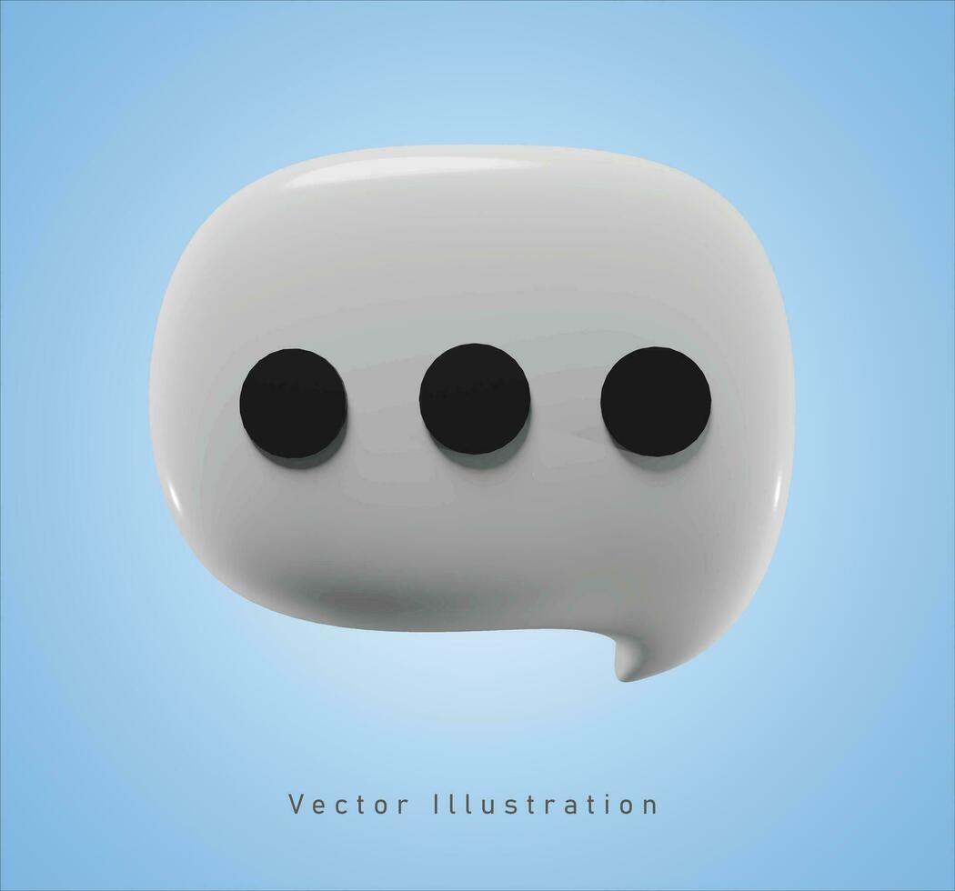 chat bubble sign in 3d vector illustration