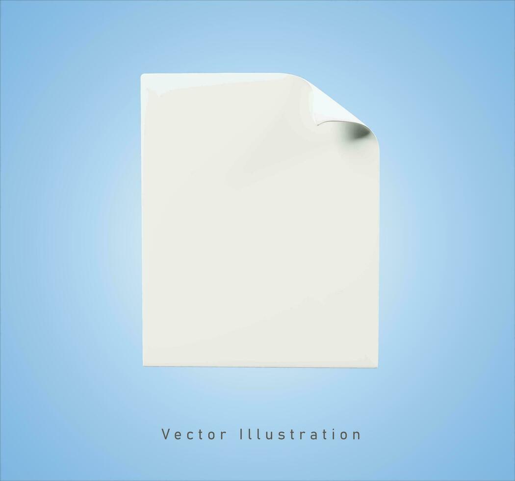 blank paper in 3d vector illustration