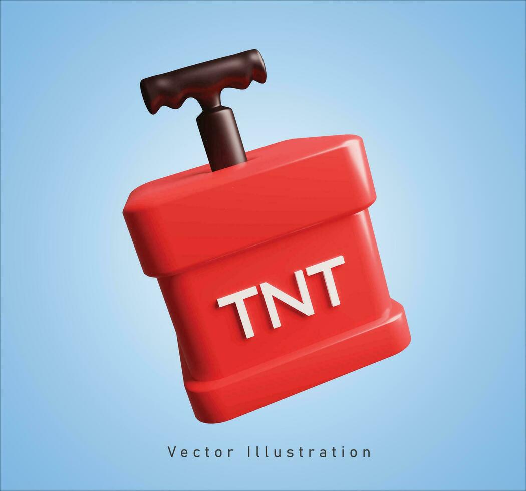 TNT bomb in 3d vector illustration