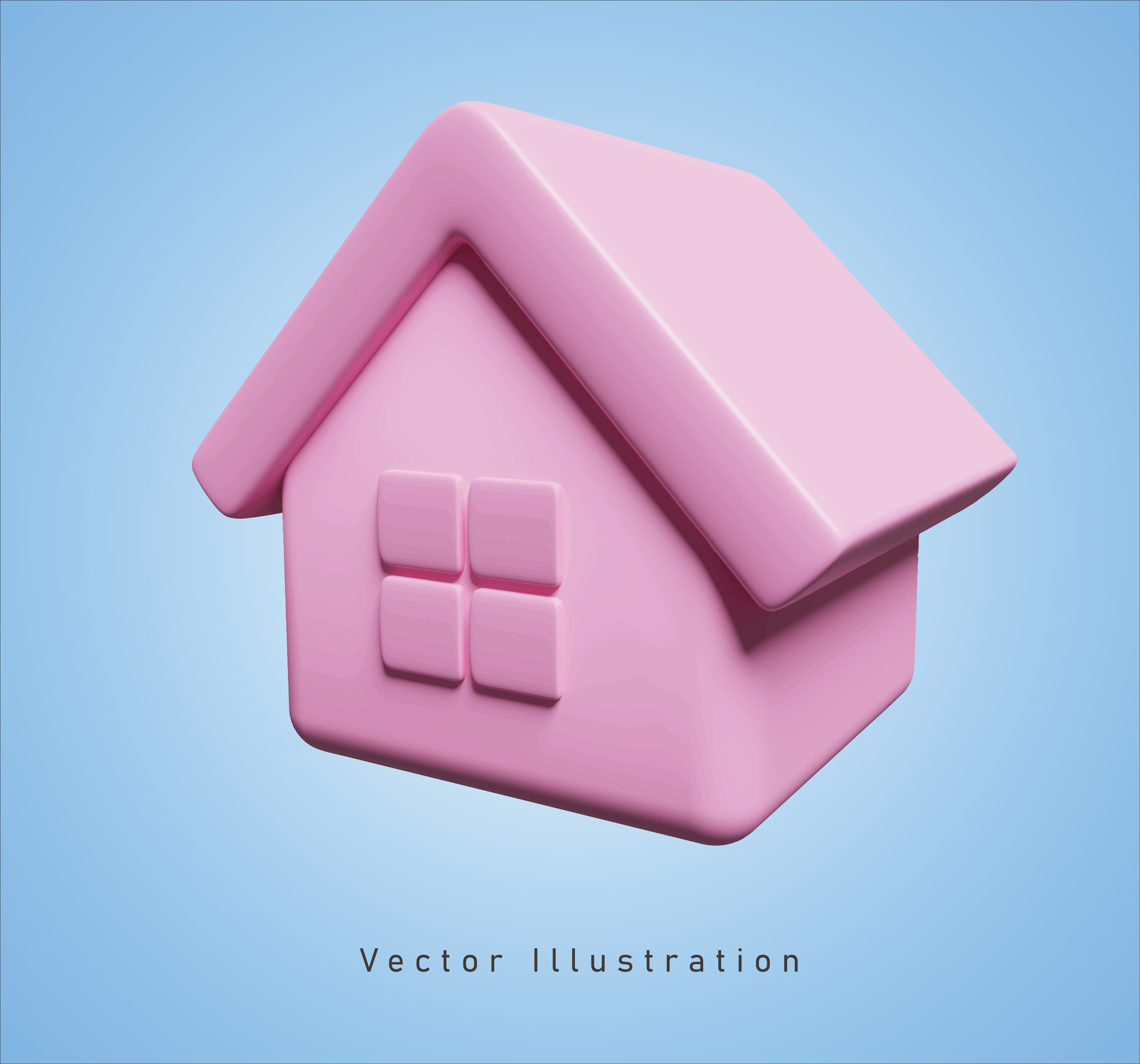 pink house in 3d vector illustration 28110365 Vector Art at Vecteezy