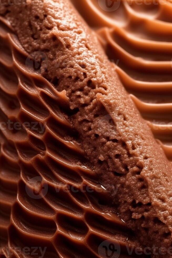 Macro super detailed texture of dark chocolate ice cream background. Sweet food concept. photo