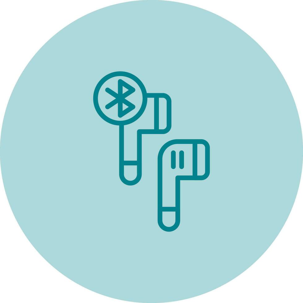 Bluetooth Earphones Vector Icon