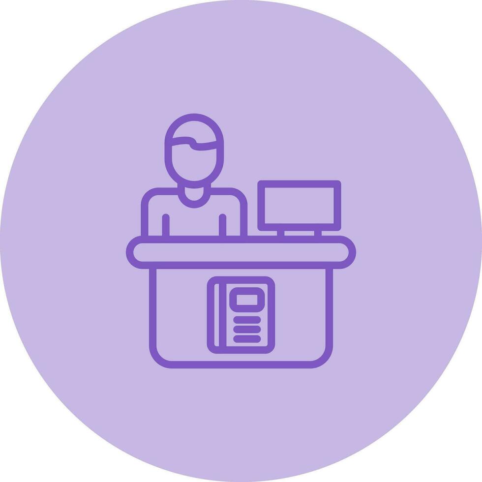 Library Reference Desk Vector Icon