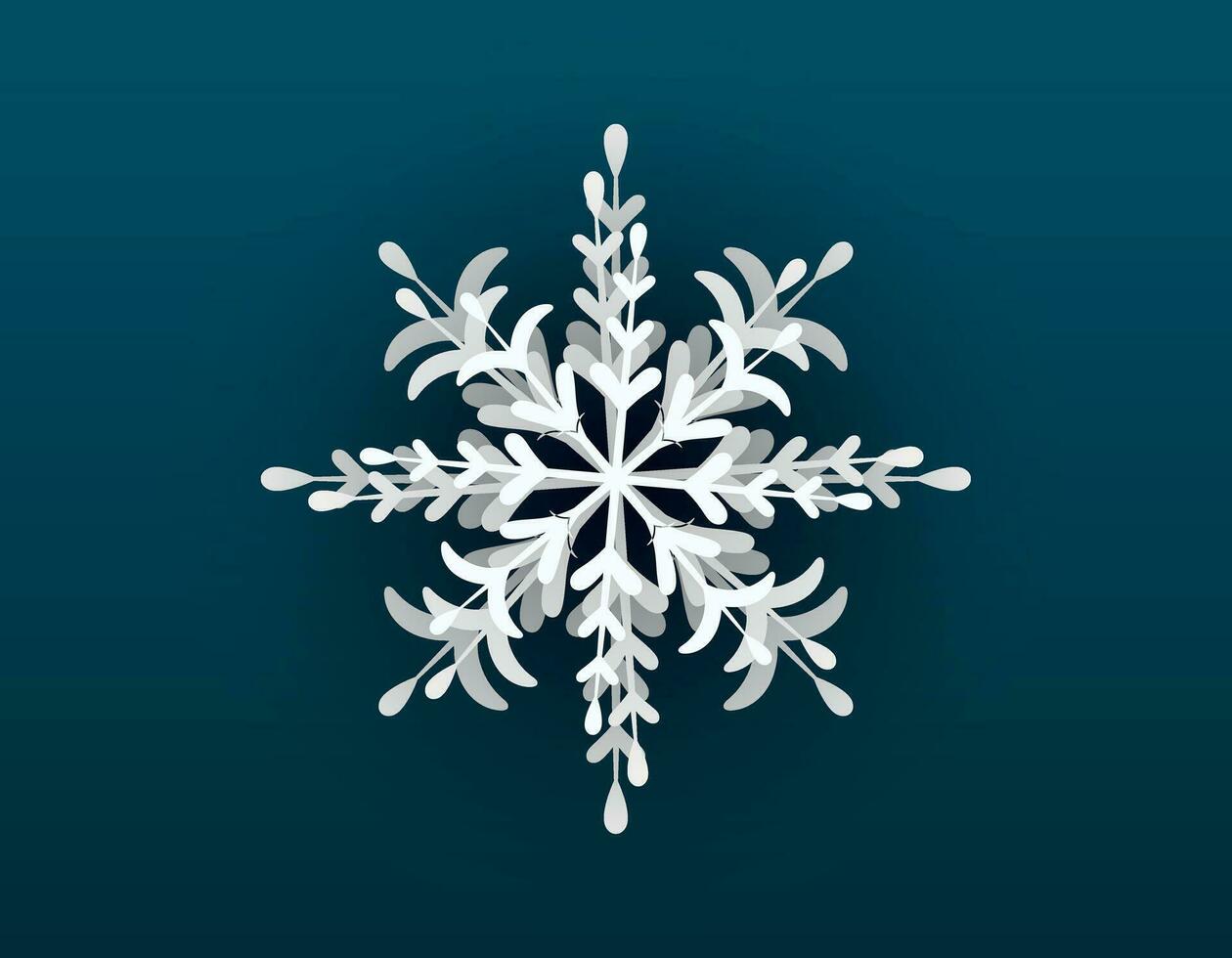 Vector isolated shining winter decorated snowflake.