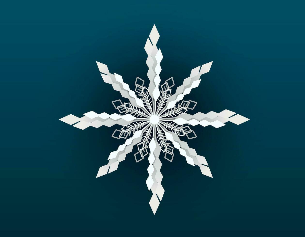 Vector isolated cartoon winter shining filigree snowflake.