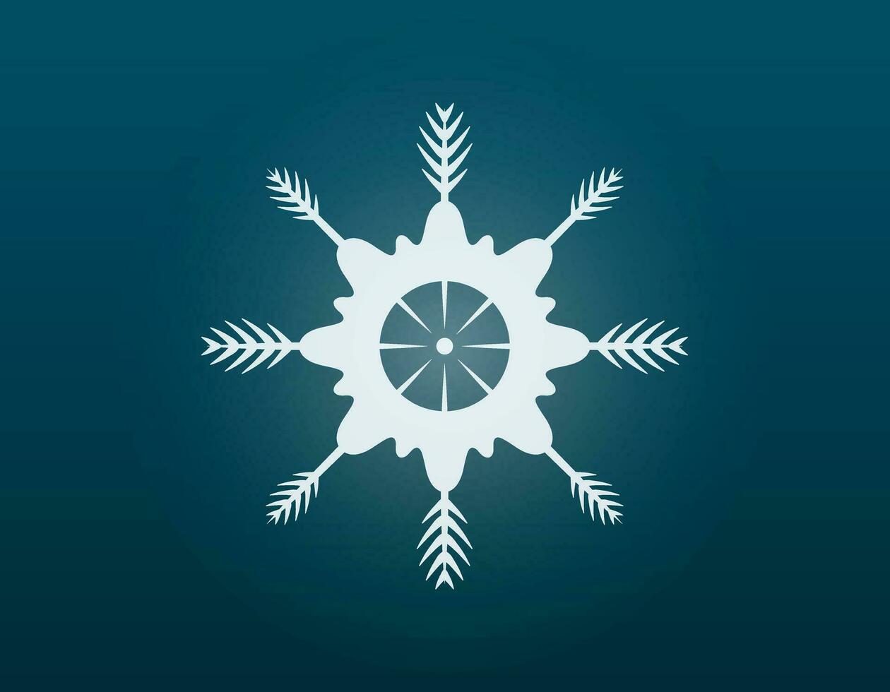 Vector isolated cartoon winter shining filigree snowflake.