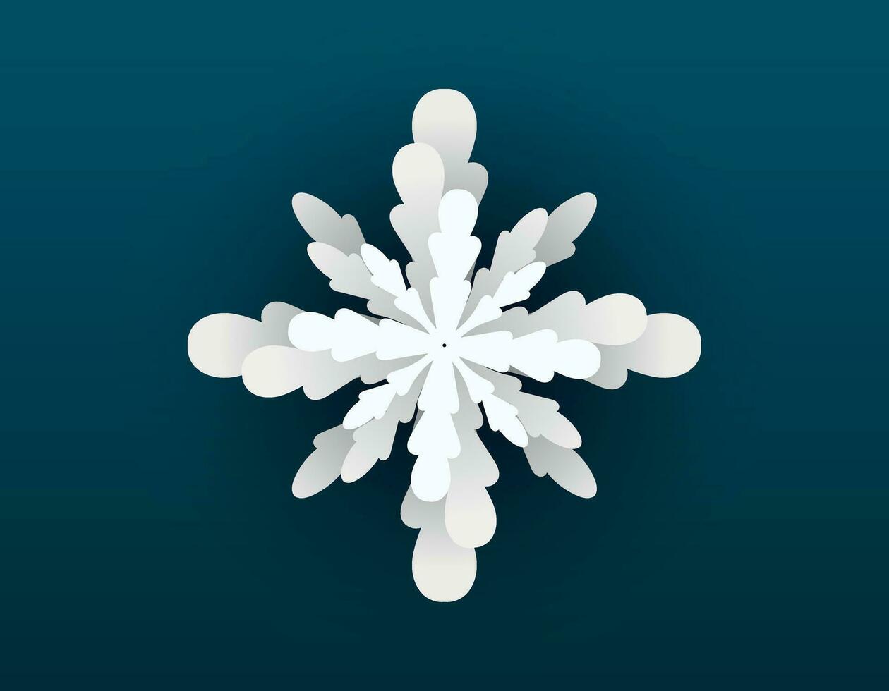 Vector isolated cartoon winter shining filigree snowflake.