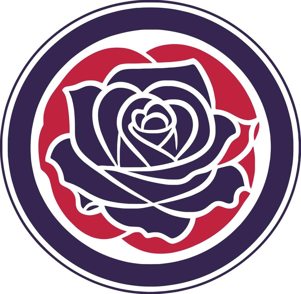 simple vector rose logo flower