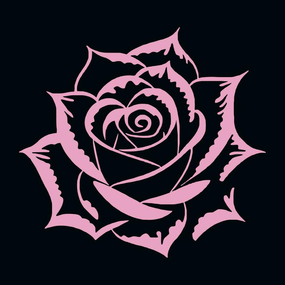 simple vector rose logo flower