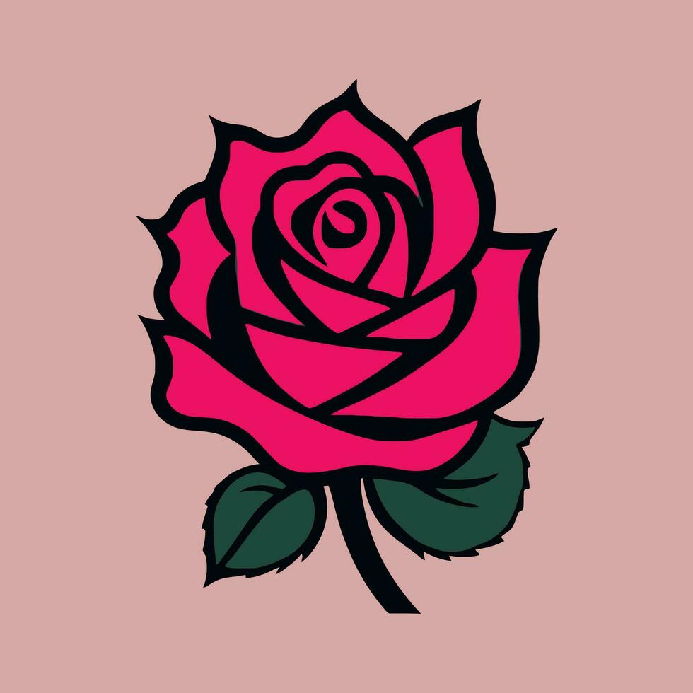 simple vector rose logo flower