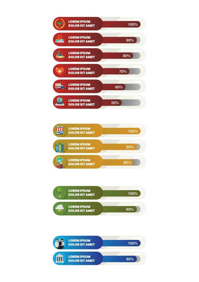 Set of Icon bars template vector