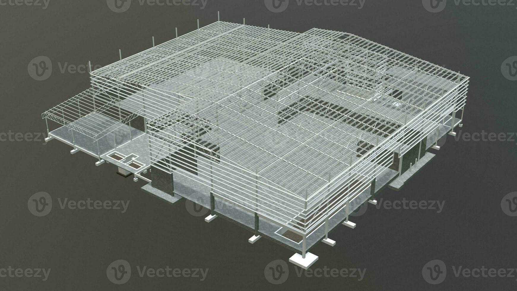 3D illustration of industrial building photo