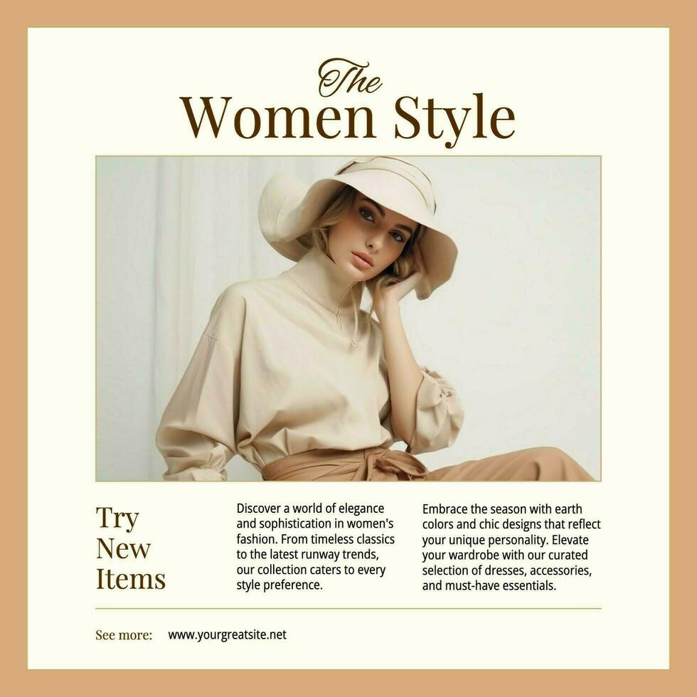 Beige Minimalist Women Fashion Style LinkedIn Post template