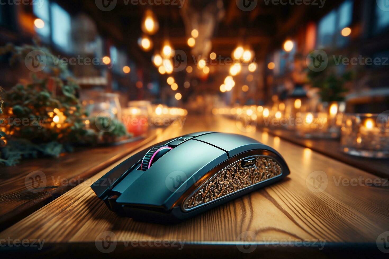 Navigating Tech Presentation of Isolated Computer Mouse Generative AI photo