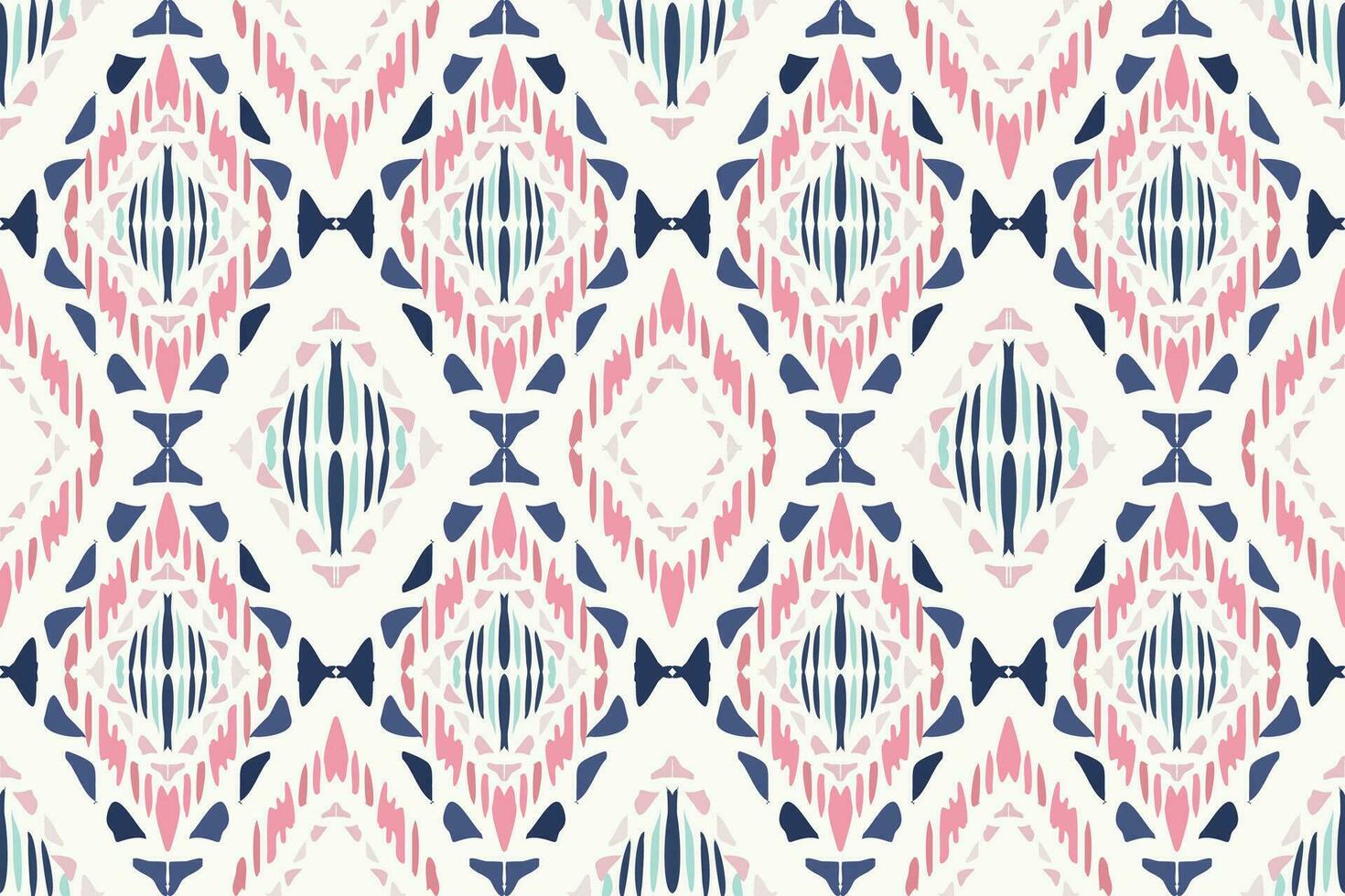 Ikat paisley embroidery on the fabric in Indonesia,India and asian countries.geometric ethnic oriental seamless pattern.Aztec style. illustration.design for texture,fabric,clothing,wrapping,carpet. vector