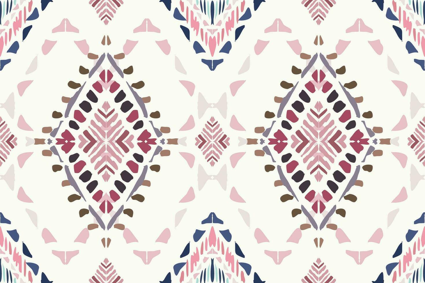 Ikat paisley embroidery on the fabric in Indonesia,India and asian countries.geometric ethnic oriental seamless pattern.Aztec style. illustration.design for texture,fabric,clothing,wrapping,carpet. vector