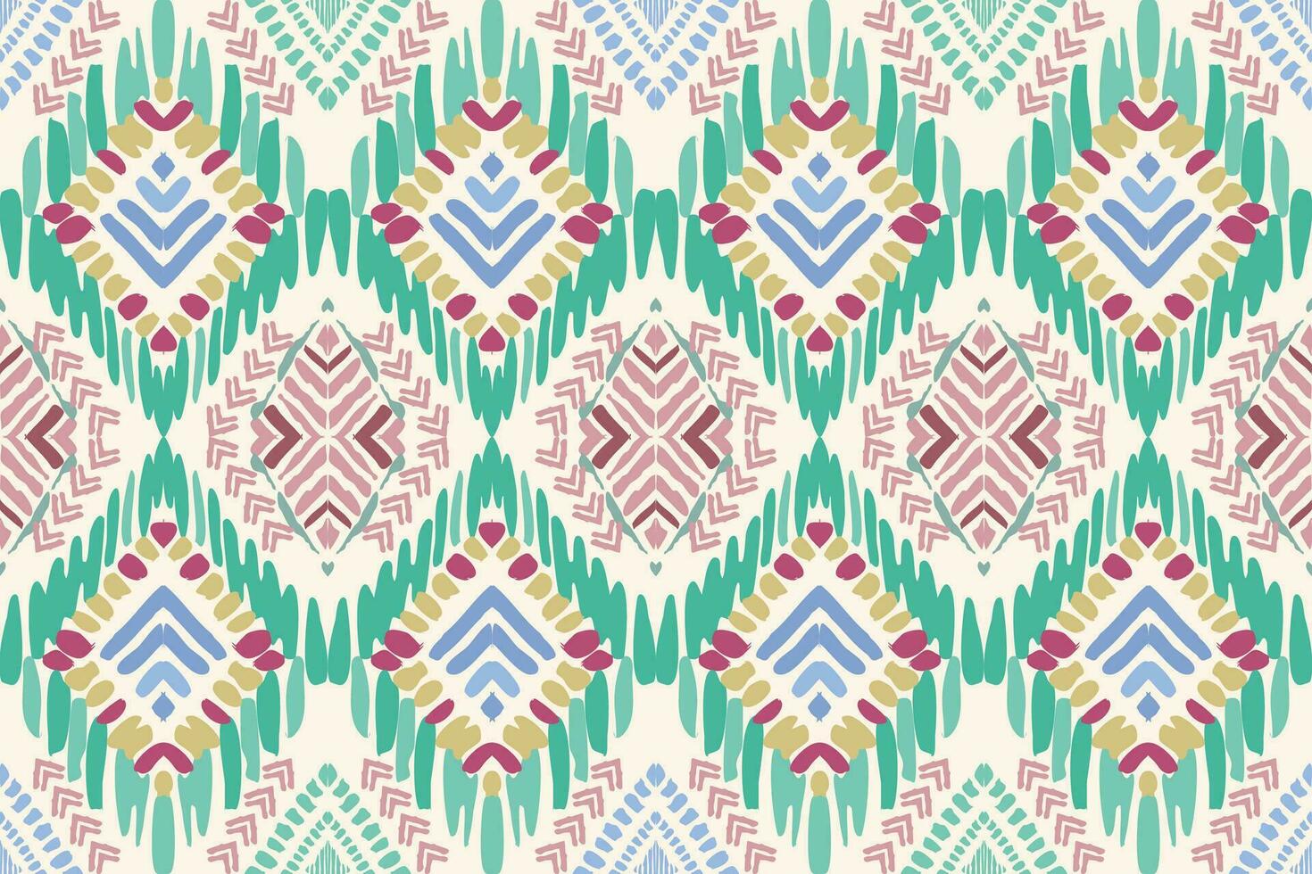 Ikat paisley embroidery on the fabric in Indonesia,India and asian countries.geometric ethnic oriental seamless pattern.Aztec style. illustration.design for texture,fabric,clothing,wrapping,carpet. vector