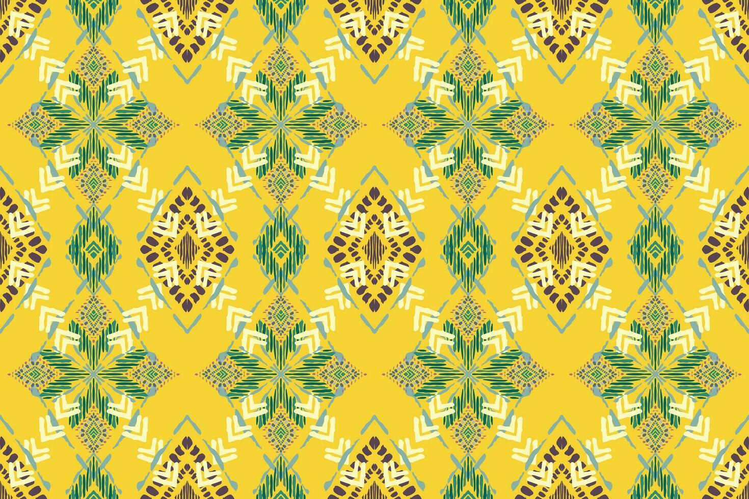 Ikat paisley embroidery on the fabric in Indonesia,India and asian countries.geometric ethnic oriental seamless pattern.Aztec style. illustration.design for texture,fabric,clothing,wrapping,carpet. vector