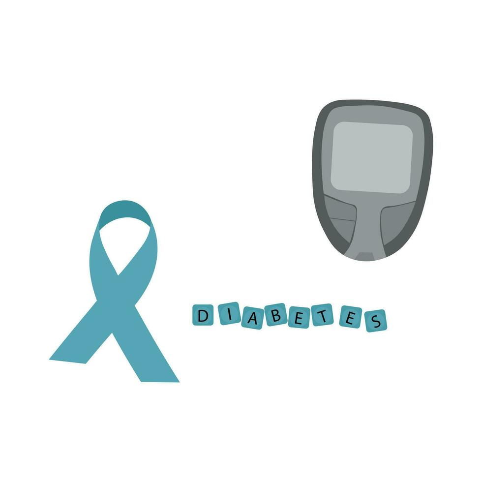 World diabetes day awareness. the diabetic measures the level of glucose in the blood vector