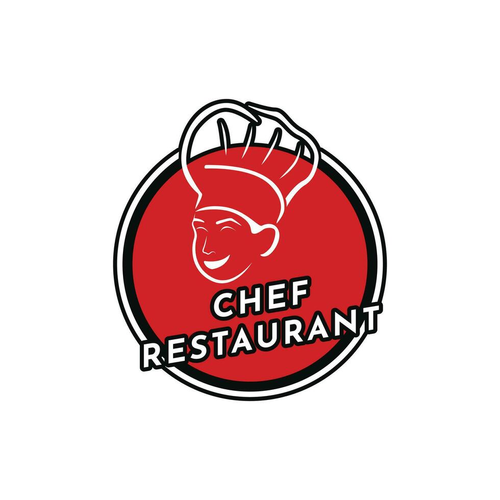 Chef smile logo design creative idea for restaurant business vector