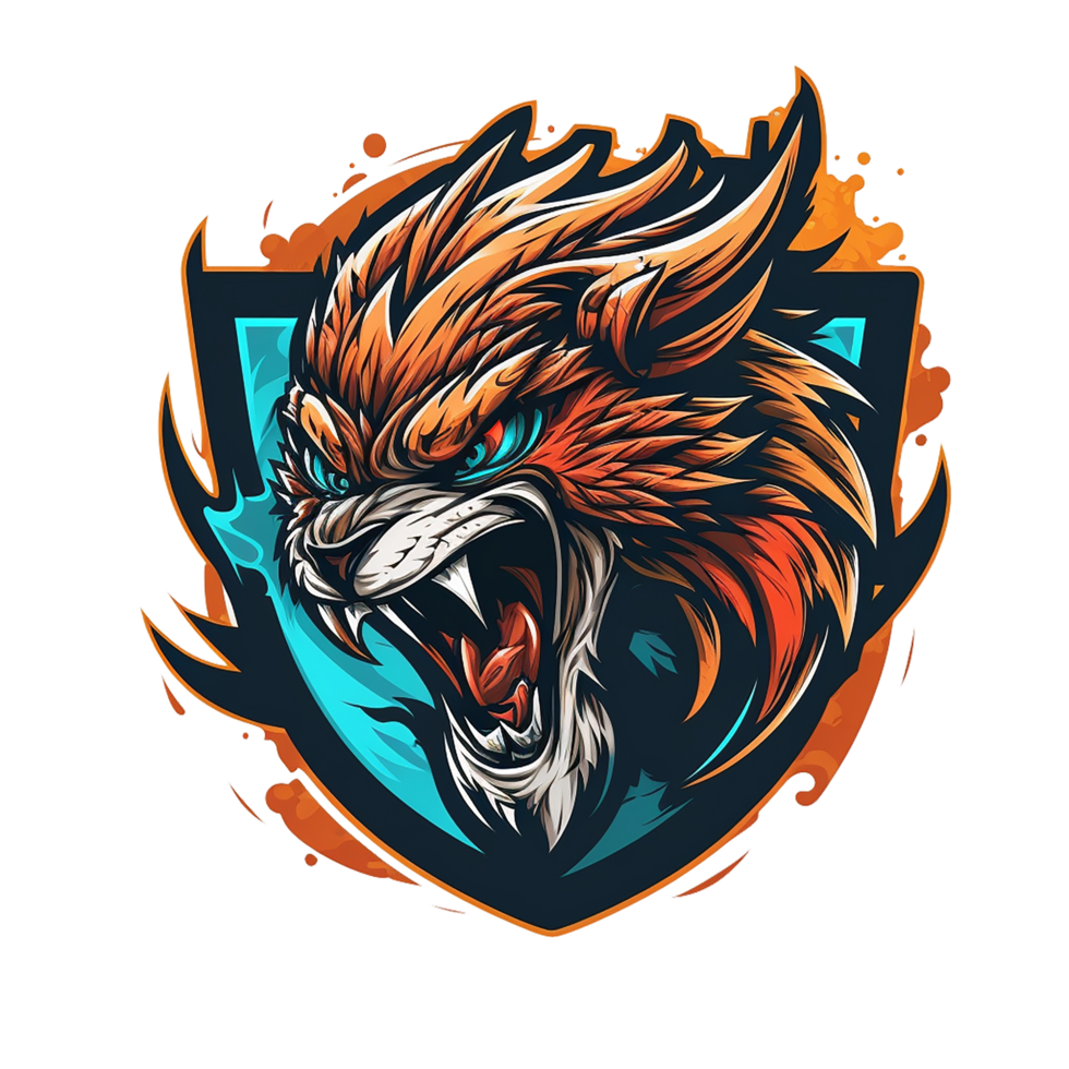 Gaming realistic mascot logo free png, Ai Generative png