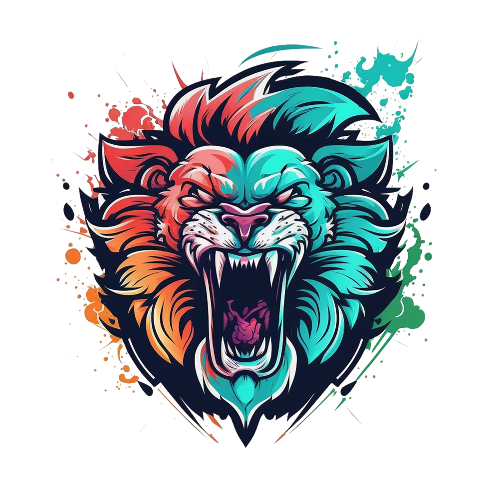 Free download lion tiger mascot logo png realistic photo, Ai Generative