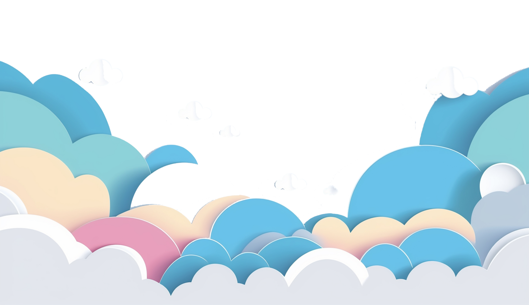 paper cut realistic cloudy background png for free. Ai Generative