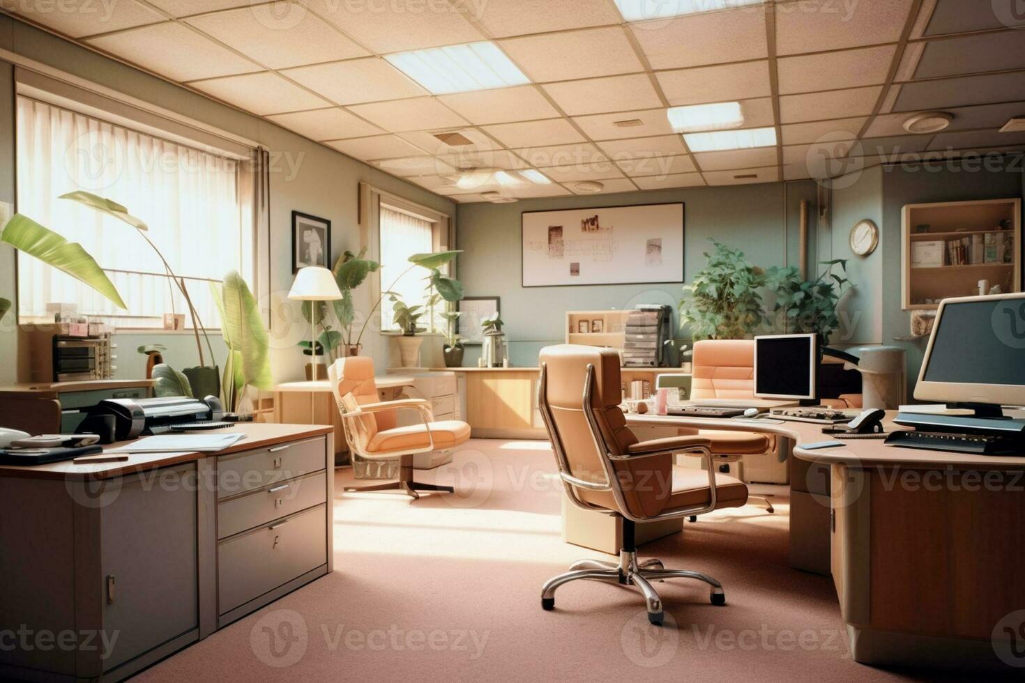 interior of a modern workplace Generative AI photo