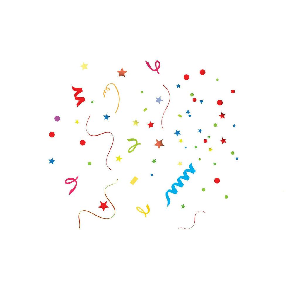 Party Confetti Set Isolated on White. Render Plasticine Confetti Collection. Colorful Firecracker Elements in Various Shapes. Party, Holyday, Surprise or Birthday Events. Vector Illustration