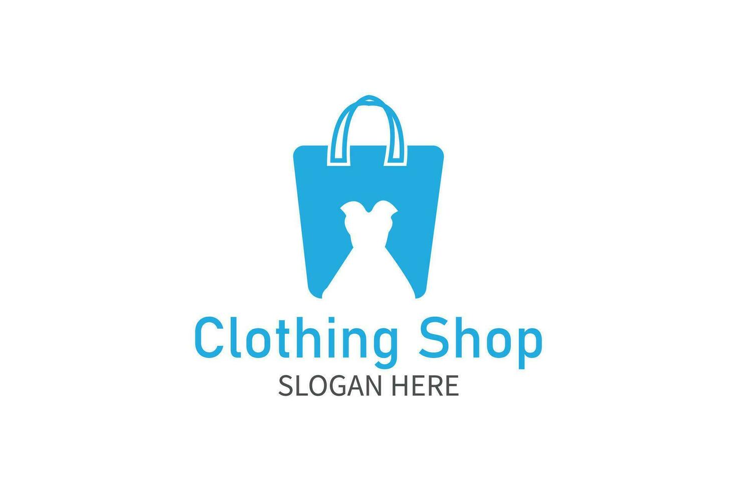 Simple clothing shop logo design vector. Shopping bag logo. vector