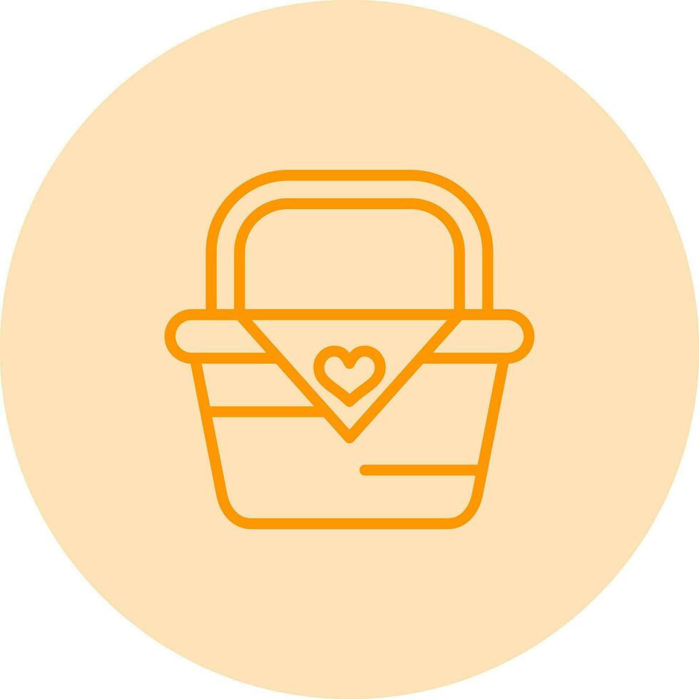 romántico picnic cesta vector icono