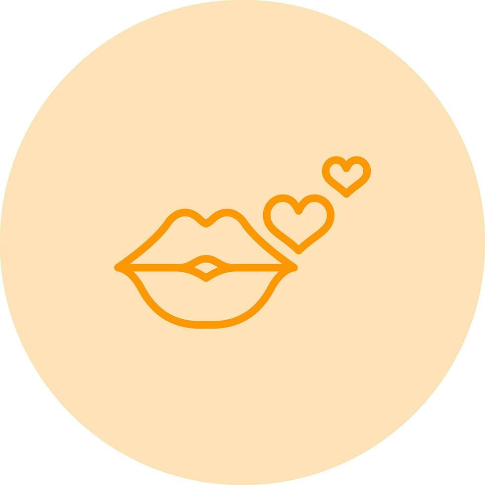 icono de vector de beso