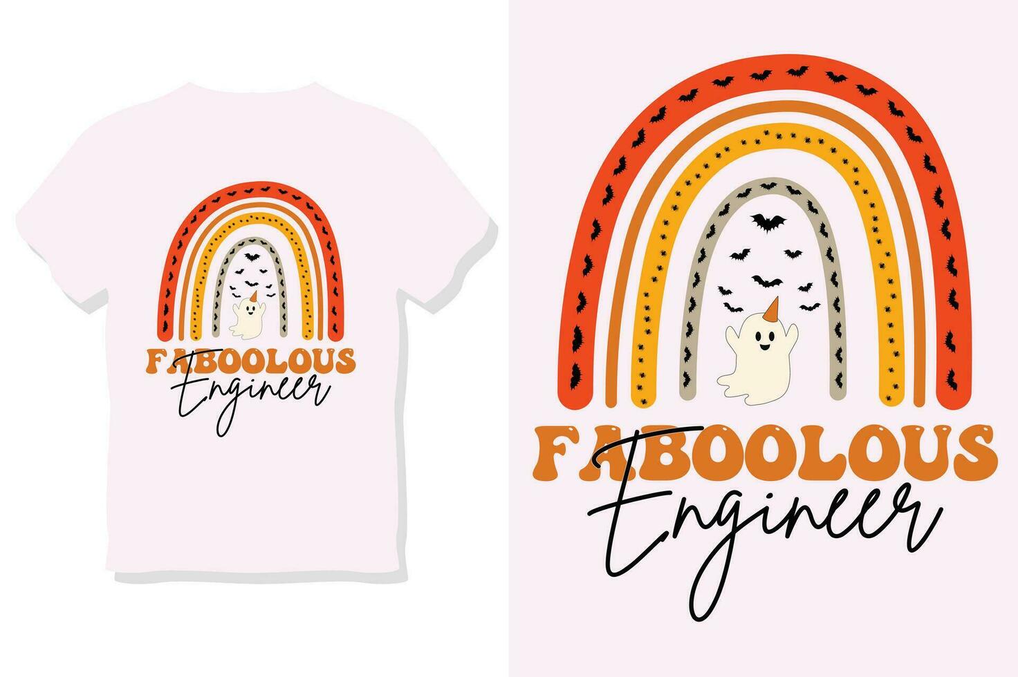 faboolous teacher Retro Halloween t shirt Design vector