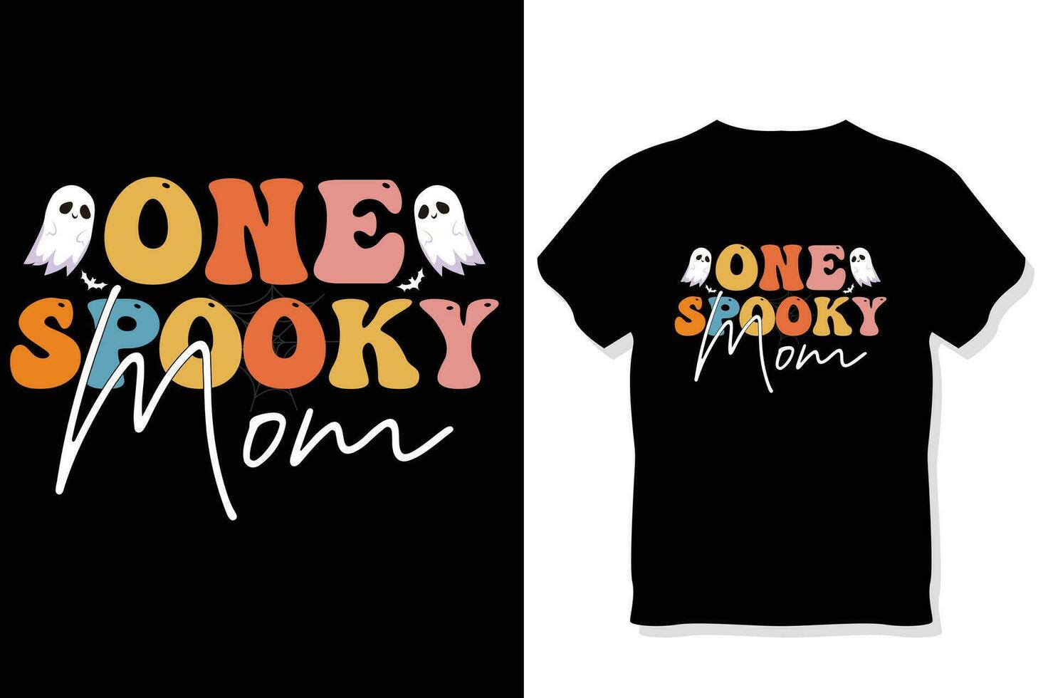 one spooky mom,Retro Halloween T shirt  Design vector